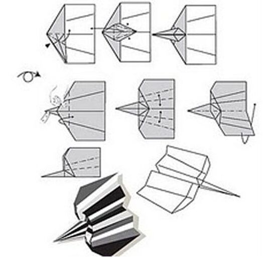 [回旋纸飞机的折法]回旋纸飞机的折法图解