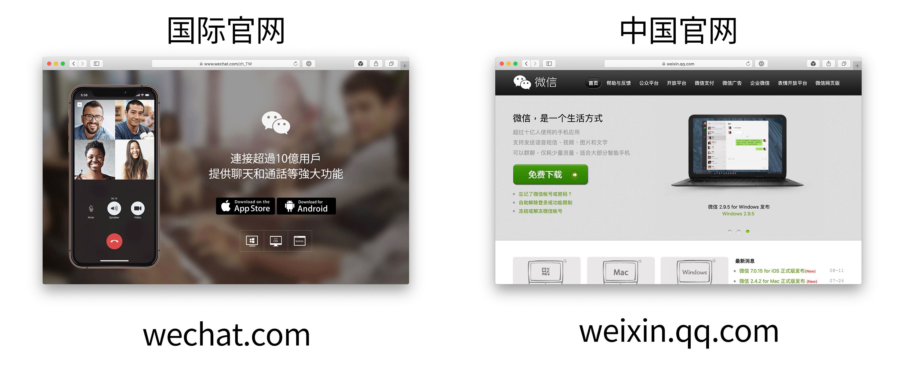 wechat国际版与国内版互通吗[美国wechat和中国版有什么不同吗]
